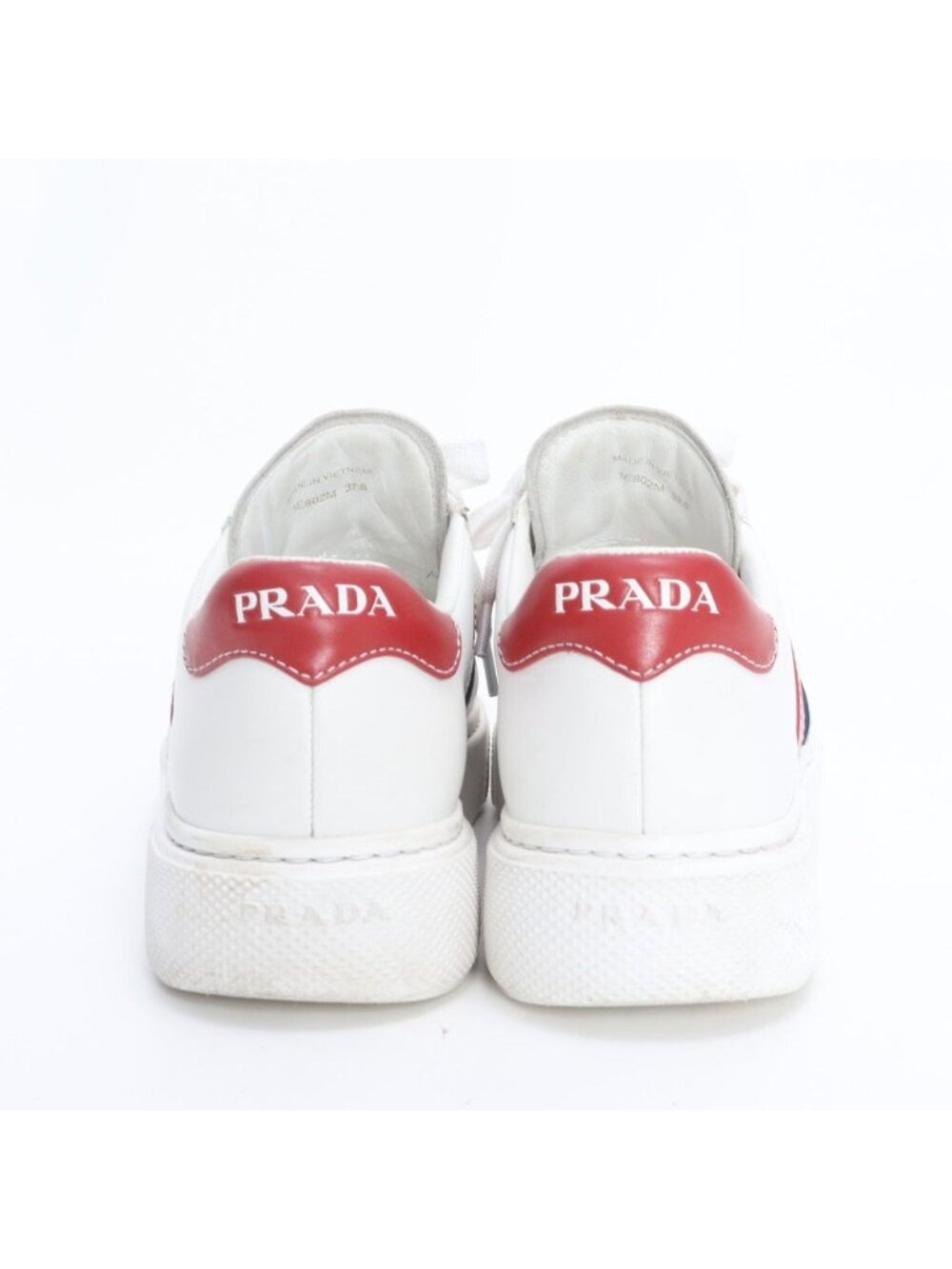 Prada Leather Low Cut Sneakers Lace Up Shoes Flat - Picture 4 of 8